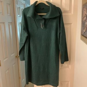 NWT Talbots SUPERSOFT JOHNNY COLLAR SWEATER DRESS - TWEED